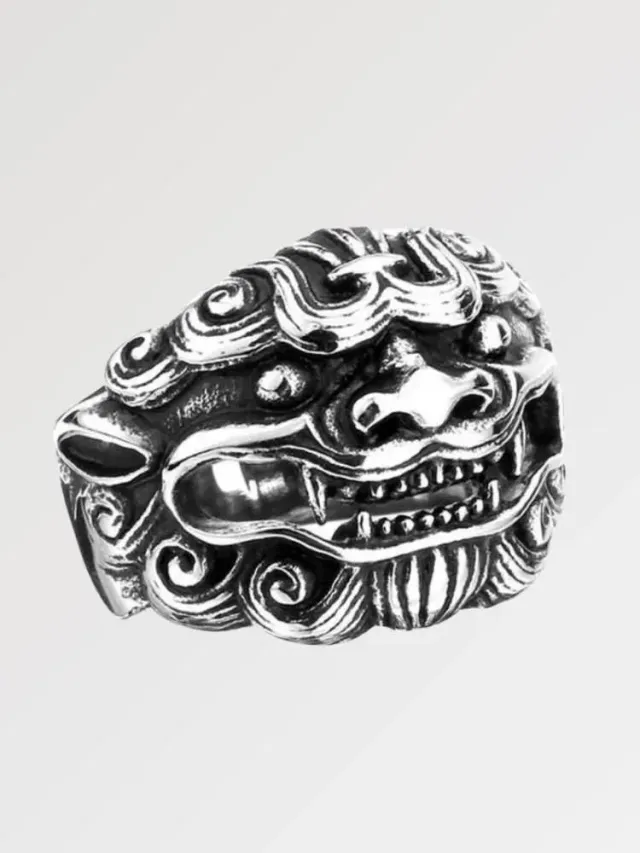 Japon style Sypical bague démon japonais Oni