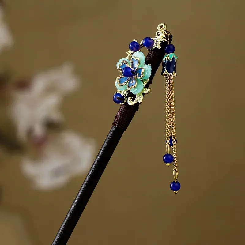 Japon style kanzashi bois fleur pic cheveux