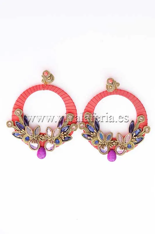 VIVA LA FERIA Azucena boucles d'oreilles flamenco multicolores