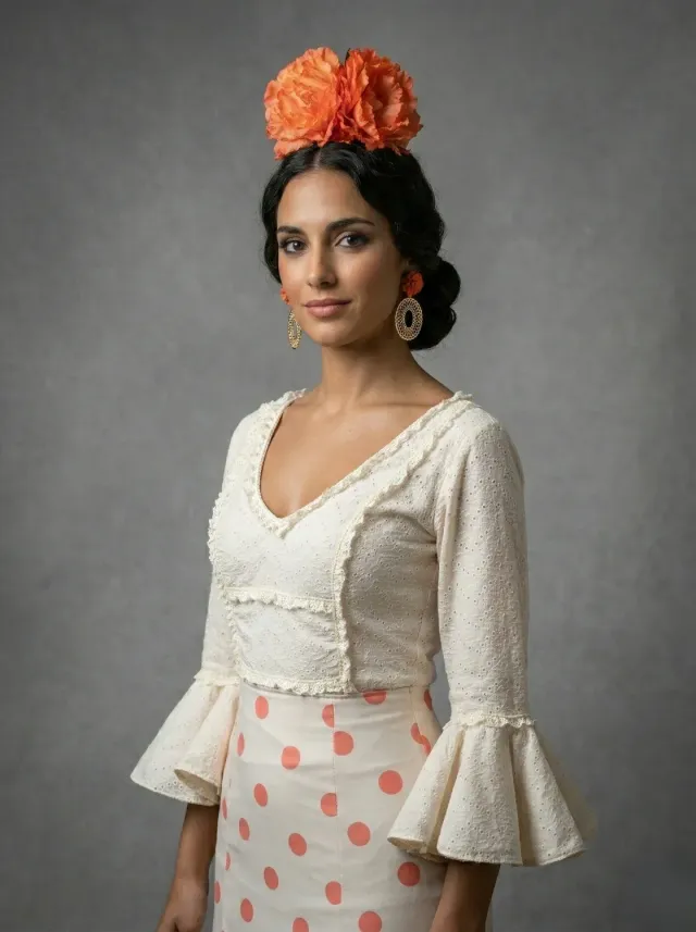 Viva La Feria Artesanal chemisier rociero beige