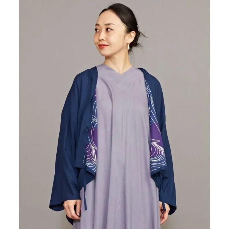 Japon style veste kimono femme fluide à nouer