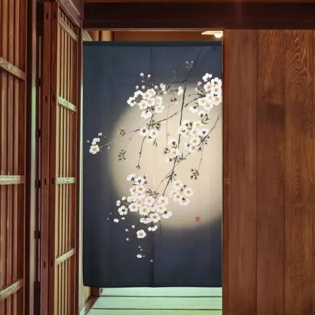 Japon style Clair de Lune noren rideau cerisier