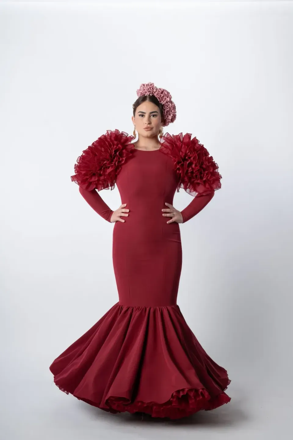 Viva La Feria Moda Flamenca Granela robe flamenca grenat