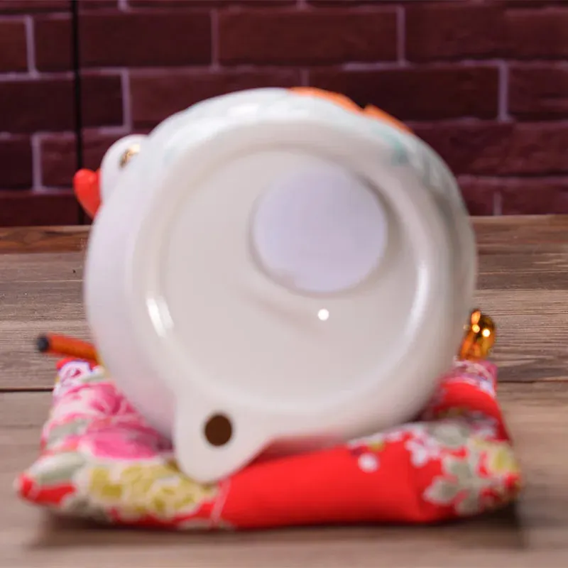 Esprit du Japon Maneki Neko chat japonais porcelaine feuille