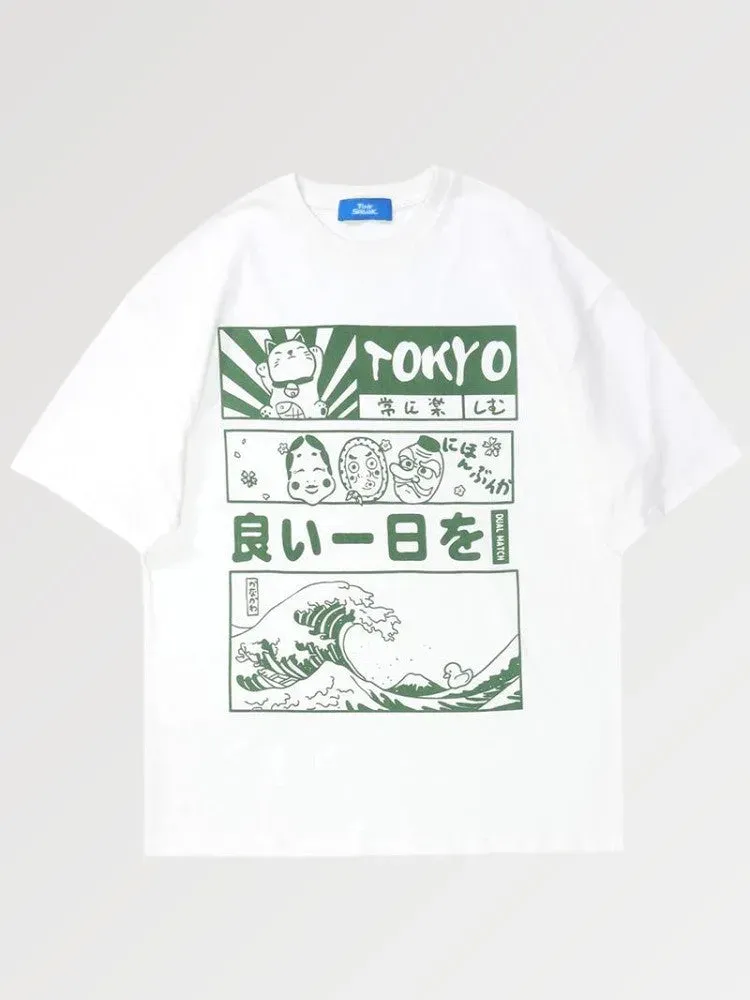 Japon style Tokyo Storm t-shirt oversize coton