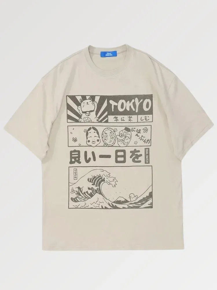 Japon style Tokyo Storm t-shirt oversize coton