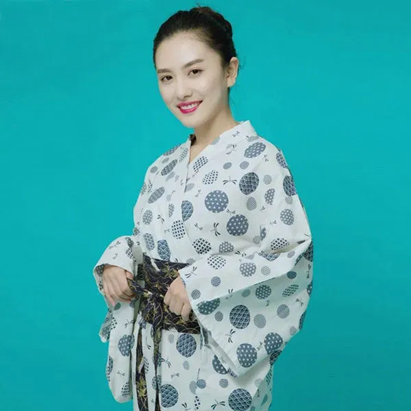 Esprit du Japon Yukata long femme motifs géométriques coton