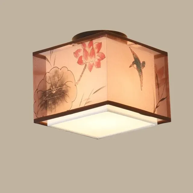 Japon style Lampe Suspendue Salon motif fleuri