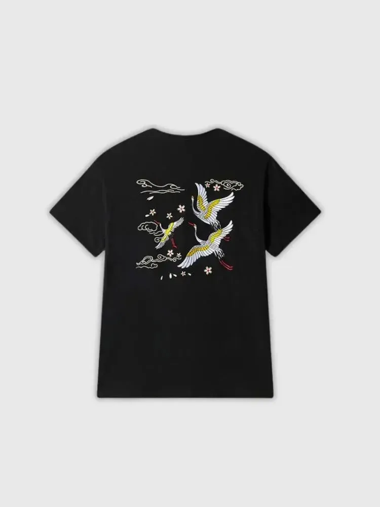 Japon style misawa t-shirt grues japonaises sakura