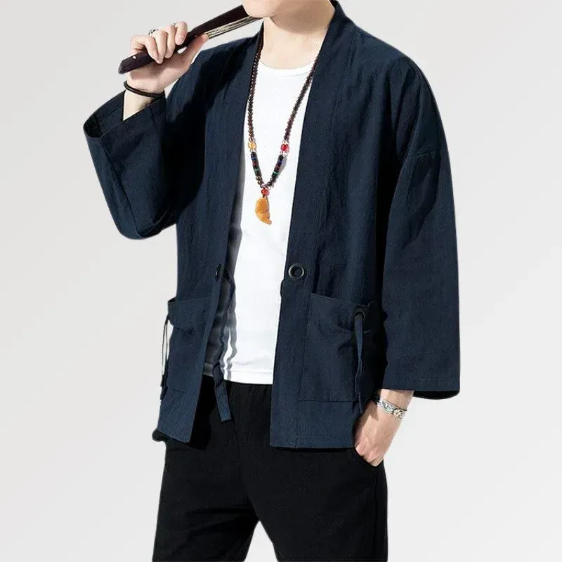 Japon style Yuudai kimono bleu homme été
