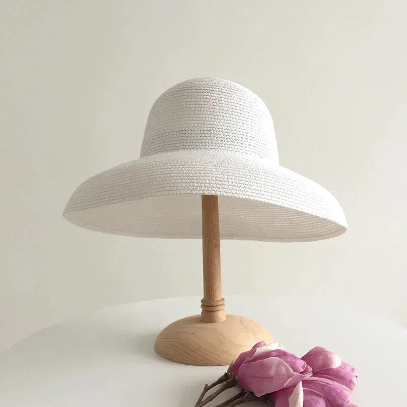 Japon style chapeau femme large bord tressé
