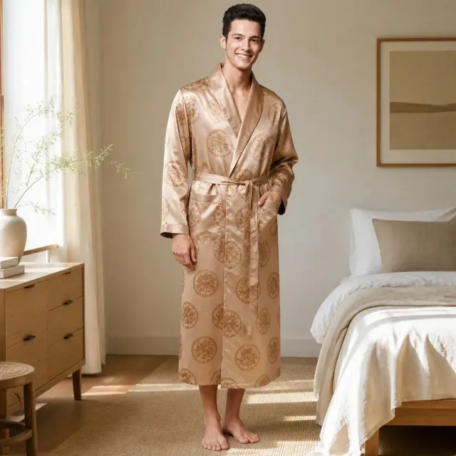 Esprit du Japon robe de chambre homme satin dragon