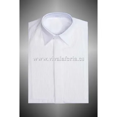 VIVA LA FERIA Camisa Campera Blanca chemise col mao coton