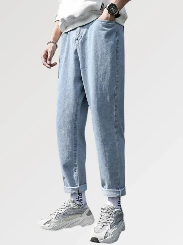 Japon Style The Students Denim Jean Streetwear coupe droite