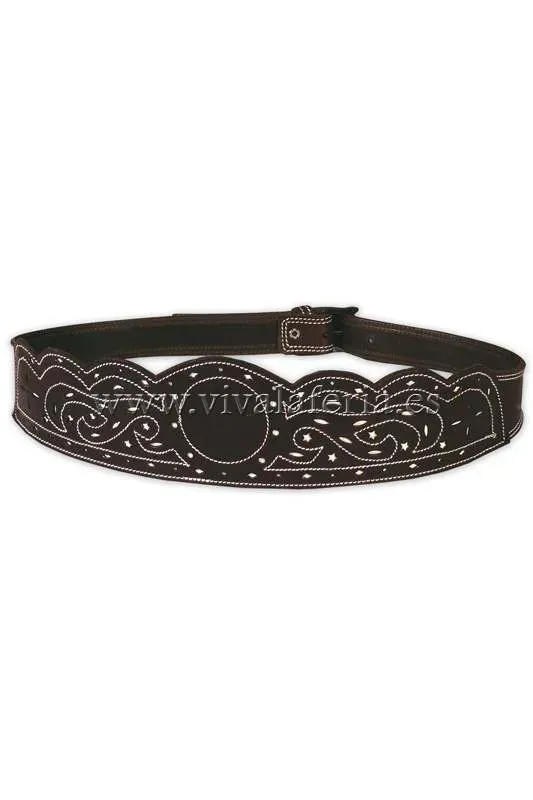 Viva La Feria Ondas ceinture cuir tabac 8 cm