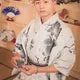 Esprit du Japon kimono japonais fleuri blanc cassé + obi