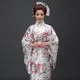 Esprit du Japon kimono floral satin obi manches amples