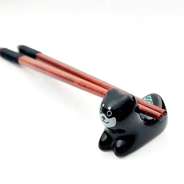 Japon style Shiba Noir repose-baguettes céramique