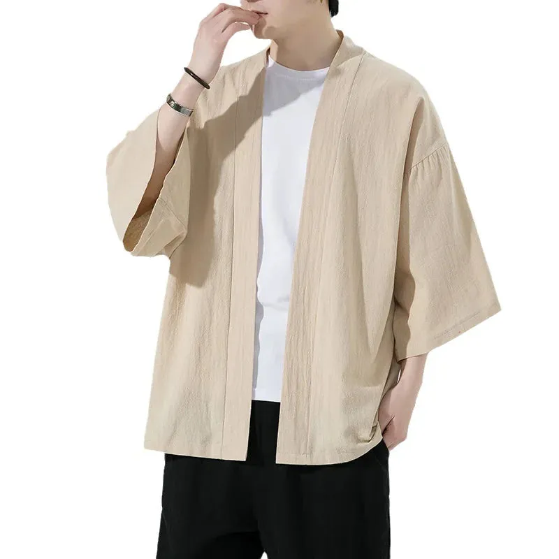 Esprit du Japon veste kimono homme haori lin