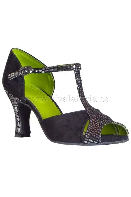 VIVA LA FERIA chaussures de danse de salon cuir daim noir
