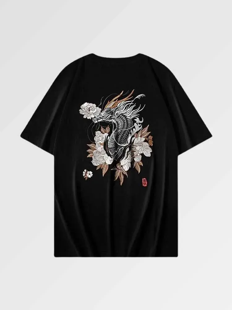 Japon style Ghidorah t-shirt dragon coton ample
