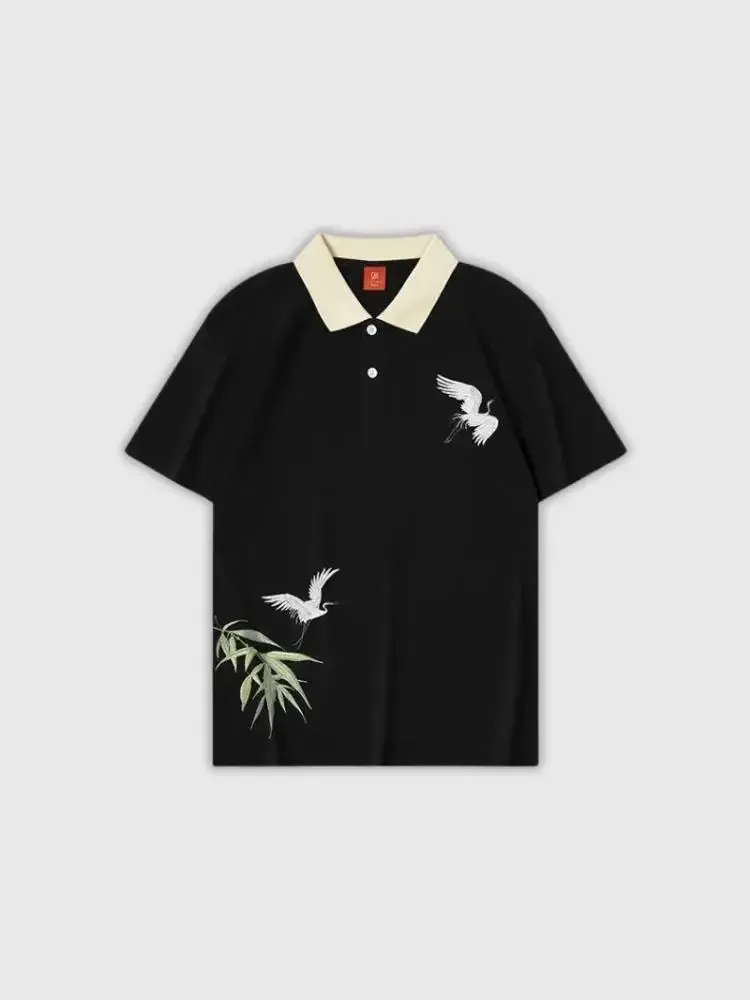 Japon style Ginowan t-shirt oiseau japonais coton