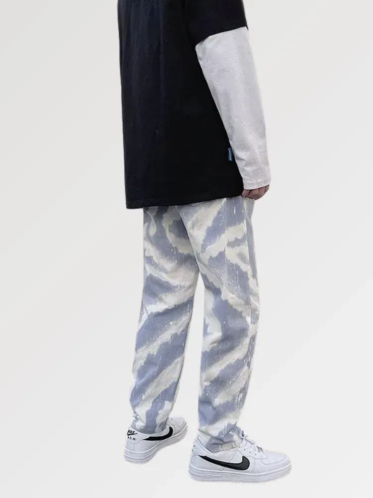 Japon style springfit jean homme tie and dye