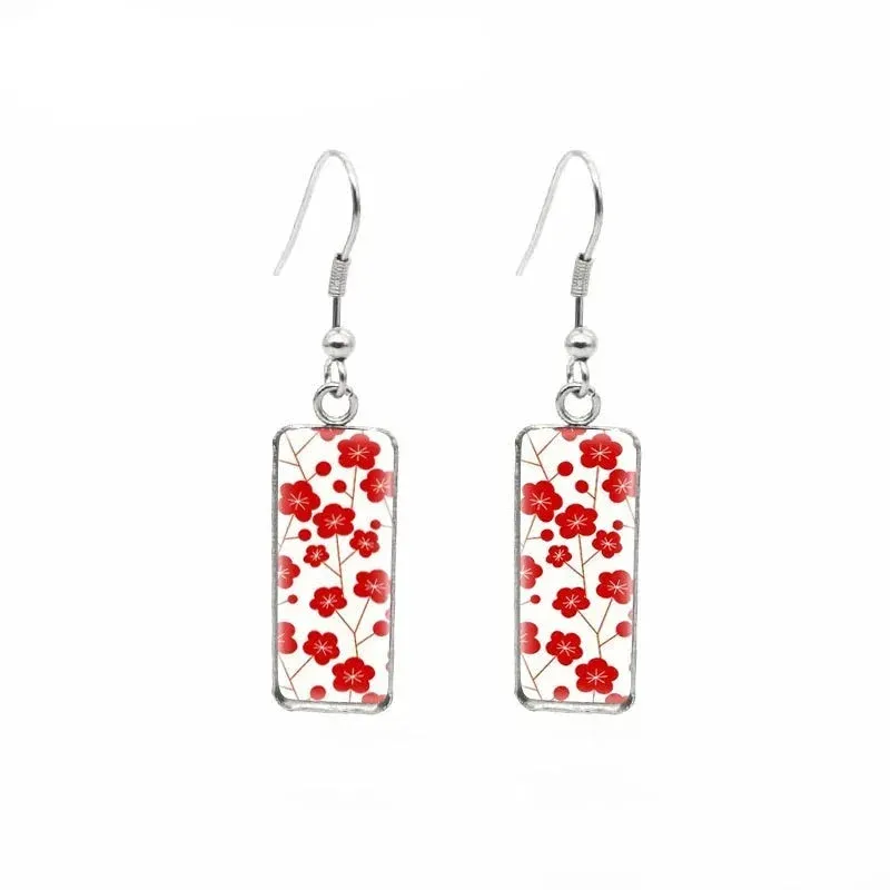 Japon style Boucle D’oreille Japonaise Rouge boucle d’oreille