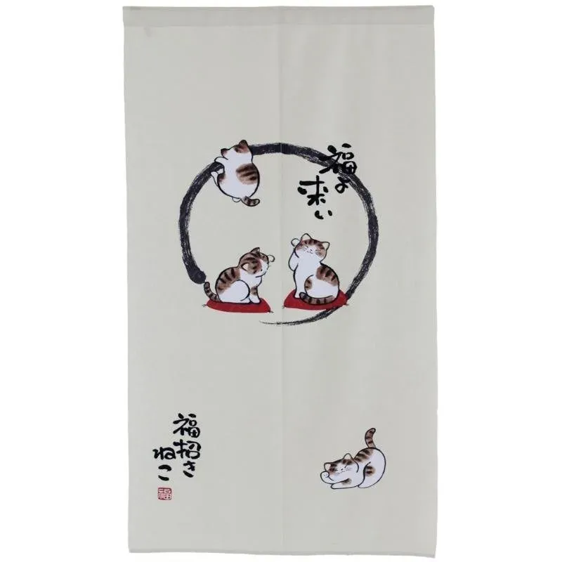 Japon style Chat Zen rideau noren japonais