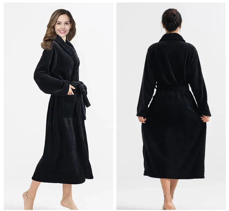 Esprit du Japon peignoir kimono femme peluche mi-mollet