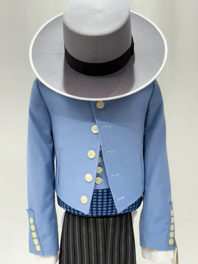 Viva la Feria Jerez Jr traje campero garçon bleu rayé