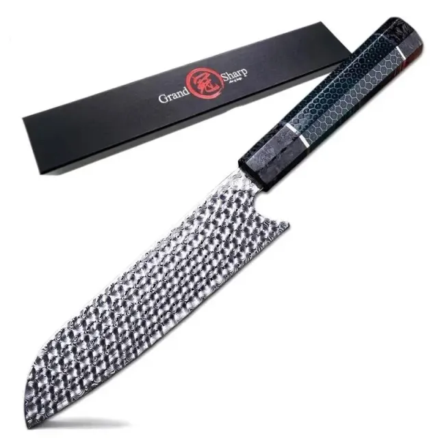 Japon style Saitama couteau santoku damas 110 couches