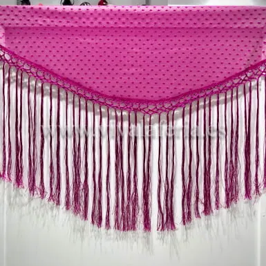 Viva La Feria mantoncillo plumeti à franges 132 cm