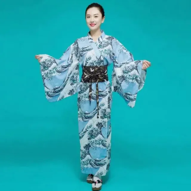 Japon style Kimono Japonais Femme ‘vague Kanagawa’ kimono fluide