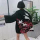 Esprit du Japon Akai Tsuru haori femme grues noires