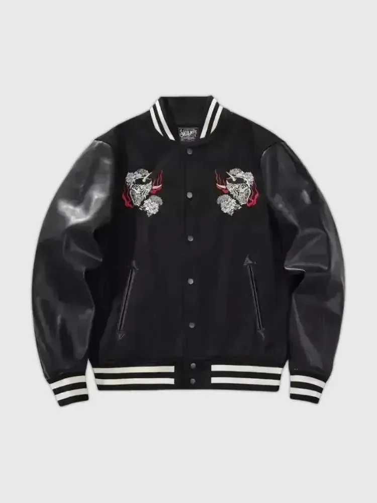 Japon style Oni Prajna veste sukajan brodée
