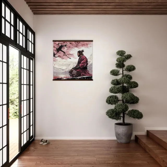 Japon style Tableau Japonais Sakura ‘samurai’ décoration murale