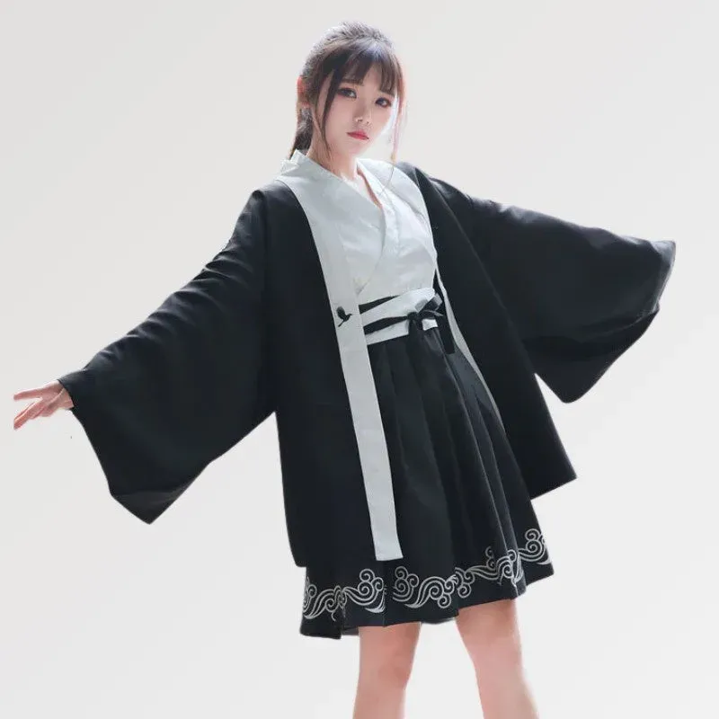 Japon style Eri veste kimono femme grues grande taille