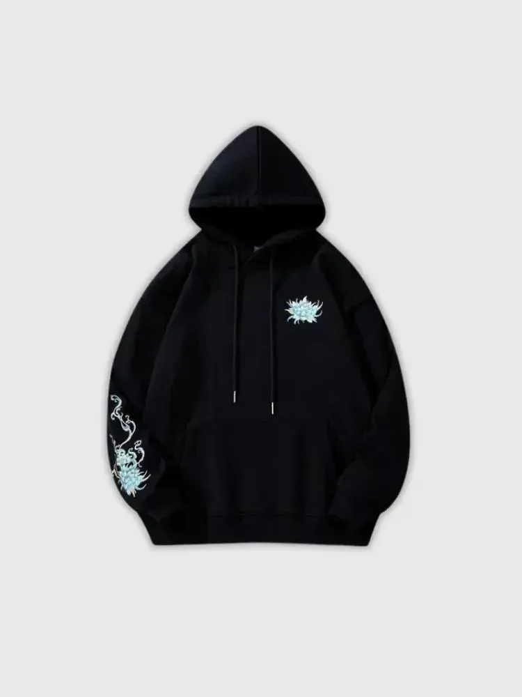 Japon style Streetwear kuroikaze sweat brodé