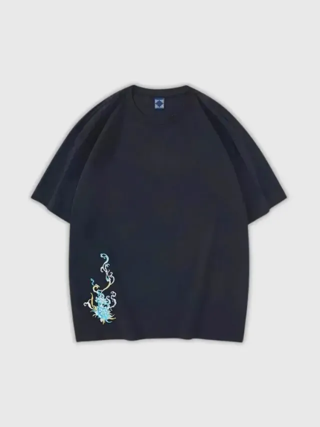Japon style T-shirt broderie Matsuba coton