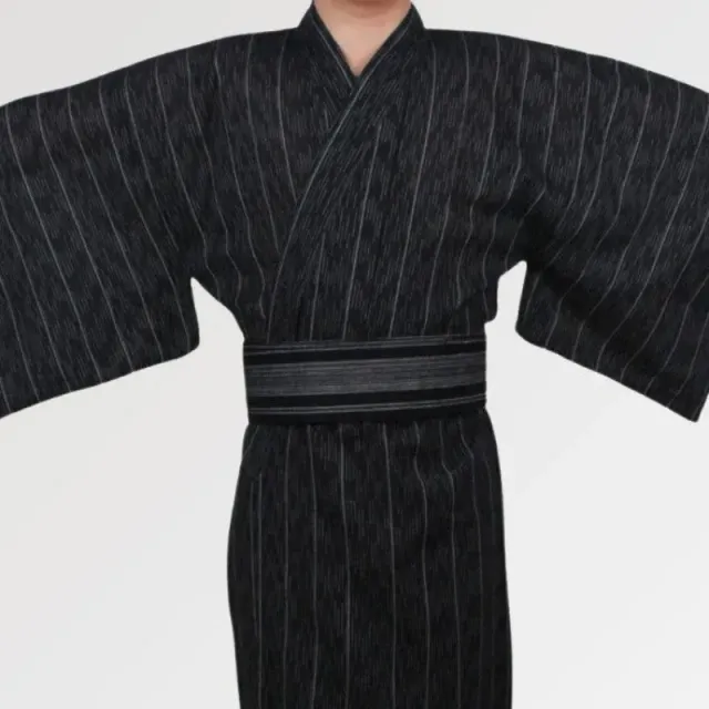 Japon Style Murayama Yukata Homme Noir Rayé Coton