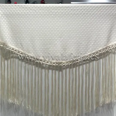 Viva La Feria mantoncillo plumeti à franges 132 cm