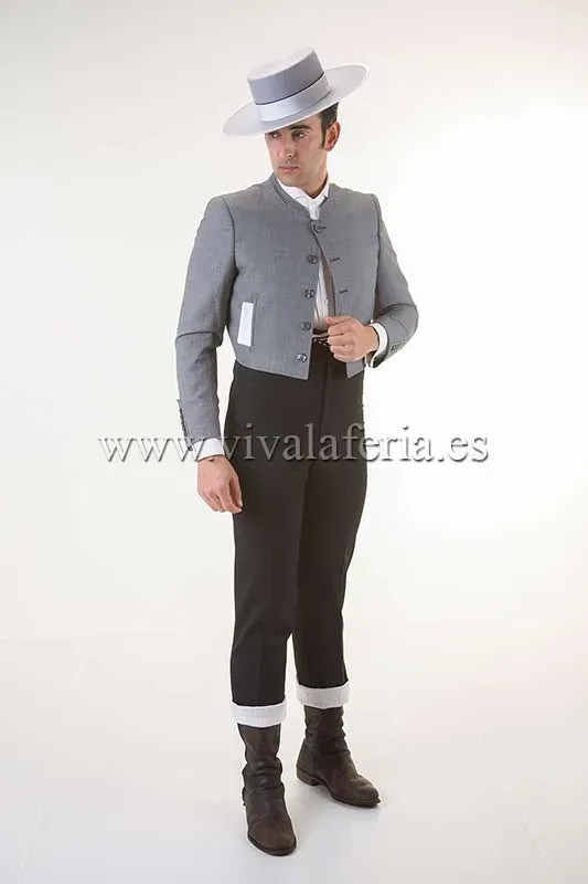VIVA LA FERIA-MODA FLAMENCA Calzona Campera Elástica Vuelta pantalon campero noir