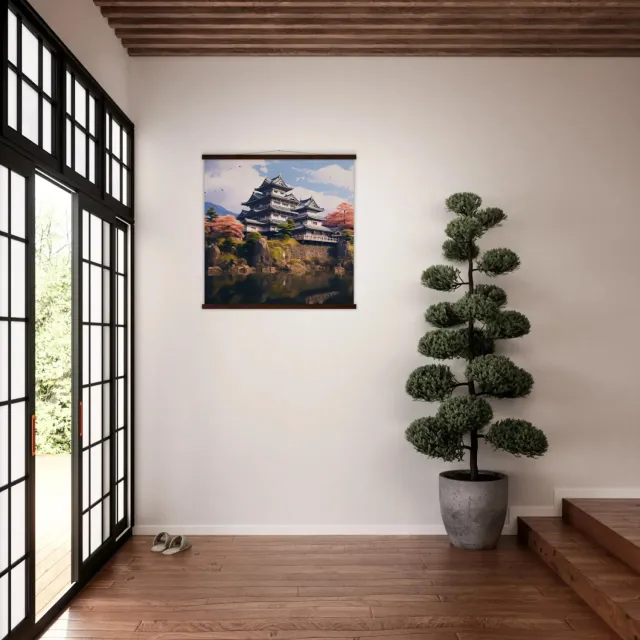 Japon style Château Himeji tableau temple japonais