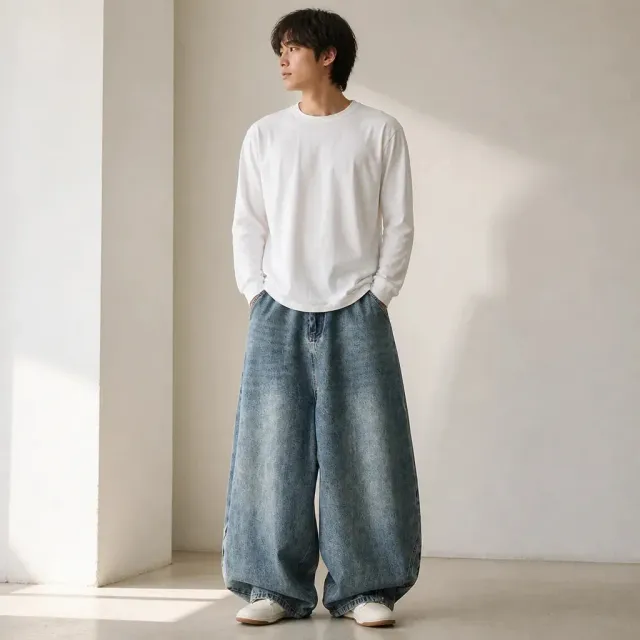 Esprit du Japon pantalon jean japonais ample denim