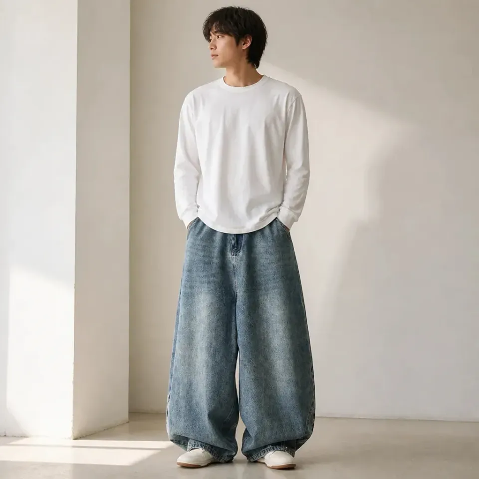 Esprit du Japon pantalon jean japonais ample denim
