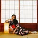 Esprit du Japon yukata femme noir motif sakura coton