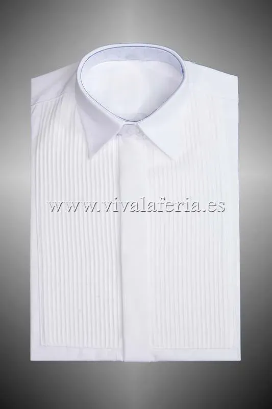 VIVA LA FERIA Camisa Campera Blanca chemise col mao coton
