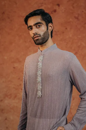Rahul Mishra Palm Hand-Embroidered Kurta kurta ivoire en lurex