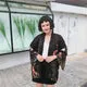 Esprit du Japon cardigan kimono Carpes Koï noir été